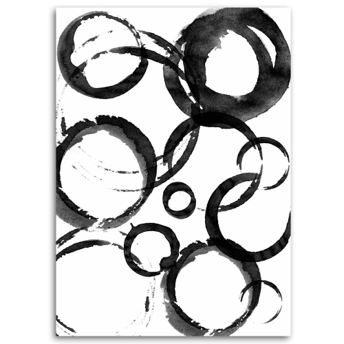 Obraz na plátně Kruhová abstrakce černá a bílá