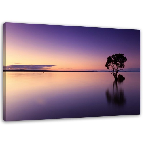 Obraz na plátně Přírodní strom Fialové jezero