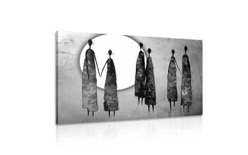 Obraz africké ženy v čiernobielom prevedení