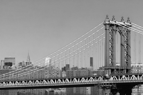Samolepiaca fototapeta čiernobiele mrakodrapy v New Yorku