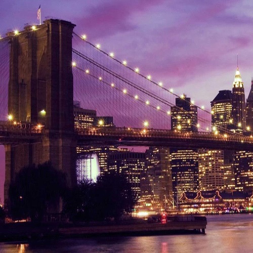 Ozdobný paraván New York City Bridge Purple