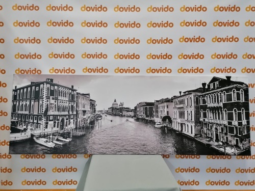 Obraz slávny kanál v Benátkach v čiernobielom prevedení
