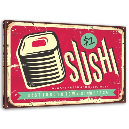 Obraz na plátně Znaky Retro plakát Sushi