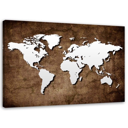 Obraz na plátně Mapa starého světa Retro kancelář