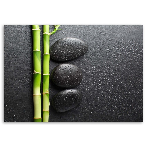 Obraz na plátně Bambusové Zenové Kameny Černá
