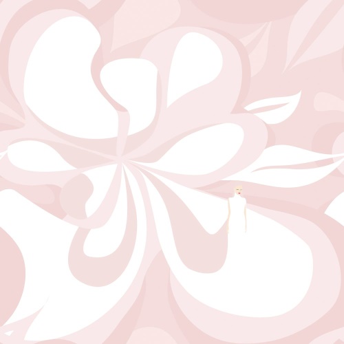 Tapeta ženská abstrakcia v ružovom - 75x1000 cm