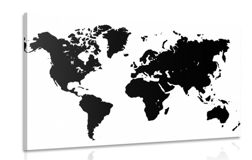 Obraz mapa v čiernobielom prevedení