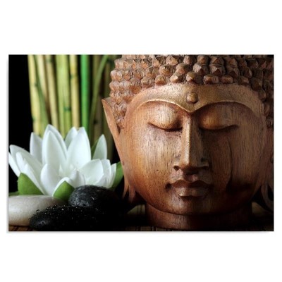 Obraz na plátně Buddha Bamboo Zen Flower - 100x70 cm