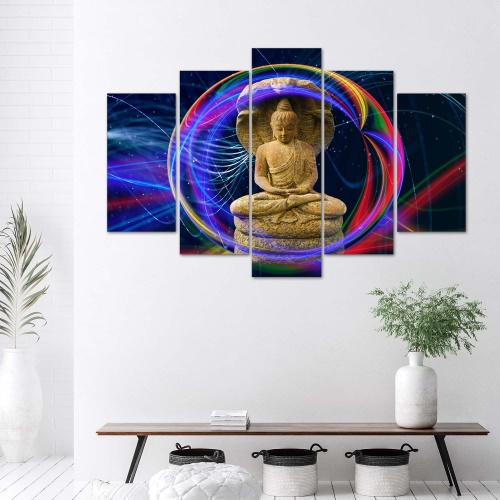 Obraz na plátně pětidílný Buddha Barevný Orient