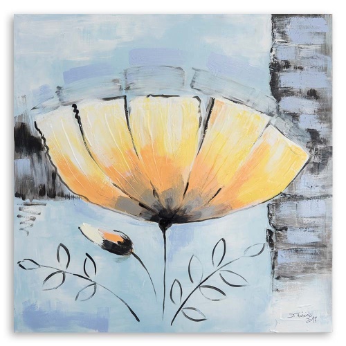 Obraz na plátně Akrylová malba žlutá květina