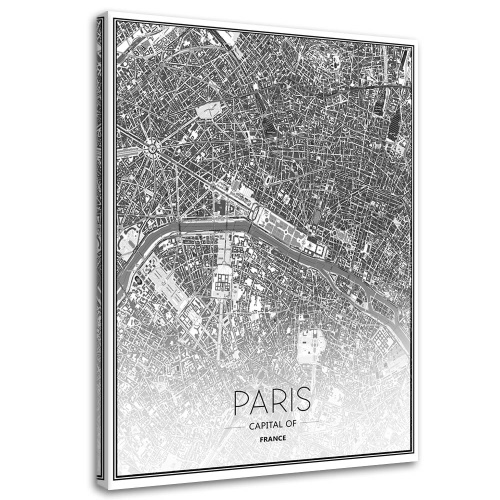 Obraz na plátně Mapa města Paříž