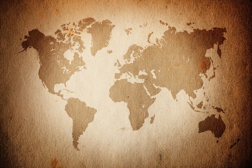 Samolepiaca tapeta vintage mapa sveta
