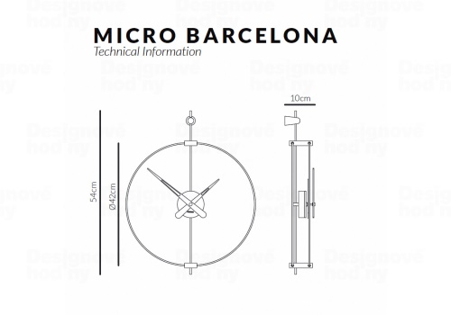 Designové nástěnné hodiny Nomon Barcelona Micro G 54cm