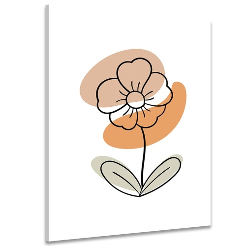 Obraz minimalistický kvet na bielom pozadí No4