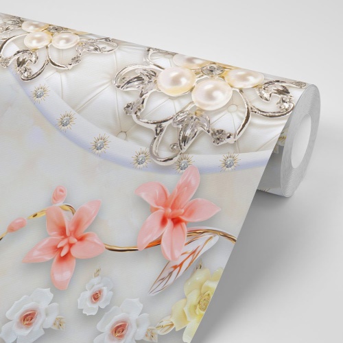 Samolepiaca tapeta luxusné kvetinové šperky
