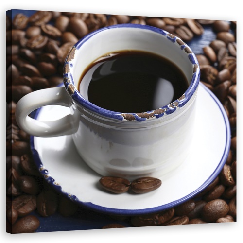 Obraz na plátně, Black Coffee šálek