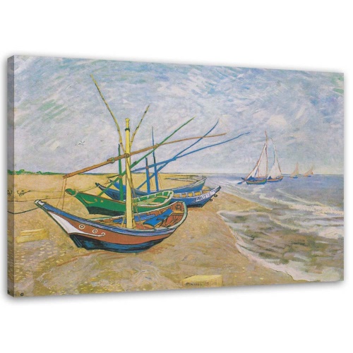 Obraz na plátně Rybářské lodě na pláži - V. van Gogh