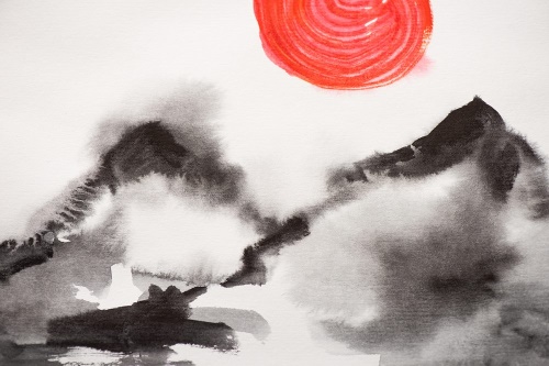 Samolepiaca tapeta japonská maľba