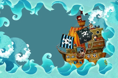 Samolepiaca tapeta pirátska loď na mori
