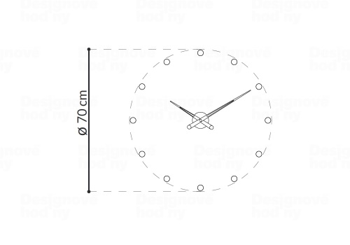 Designové nástěnné hodiny Nomon Rodon 12i 70cm