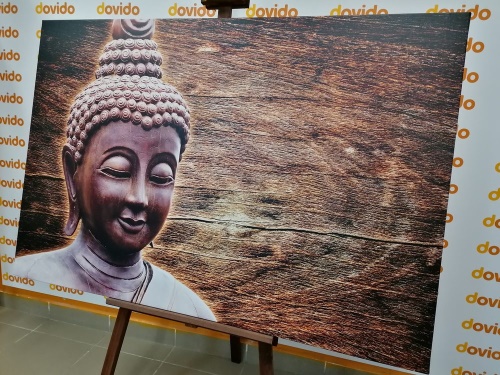 Obraz socha Budhu na drevenom pozadí