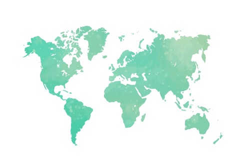 Samolepiaca tapeta mapa sveta v zelenom odtieni