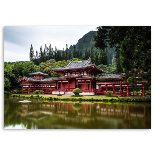 Obraz na plátně Japonský zahradní chrám