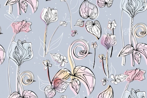 Samolepiaca tapeta krásne vintage kvety - 75x1000 cm