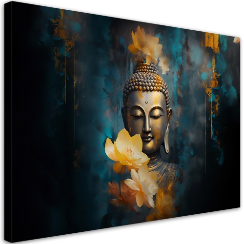 Obraz na plátně, zen buddha padající listy