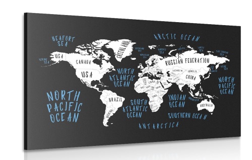 Obraz mapa sveta v modernom prevedení