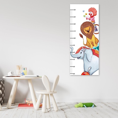 Míra růstu dítěte, Klaun a zvířata - 40x100 cm