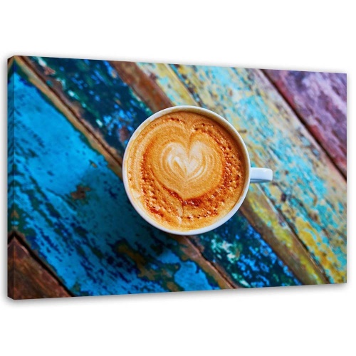 Obraz na plátně Šálky na kávu Retro Wood