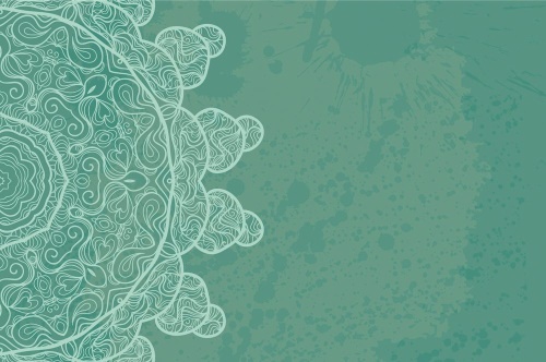 Samolepiaca tapeta zelená arabeska na abstraktnom pozadí