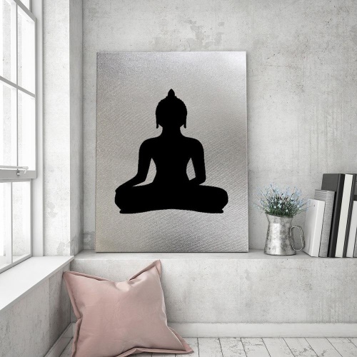 Obraz na plátně Černý zenový Buddha