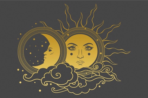 Samolepiaca tapeta harmónia slnka a mesiaca