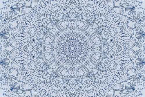 Obraz detailná ozdobná Mandala v modrej farbe