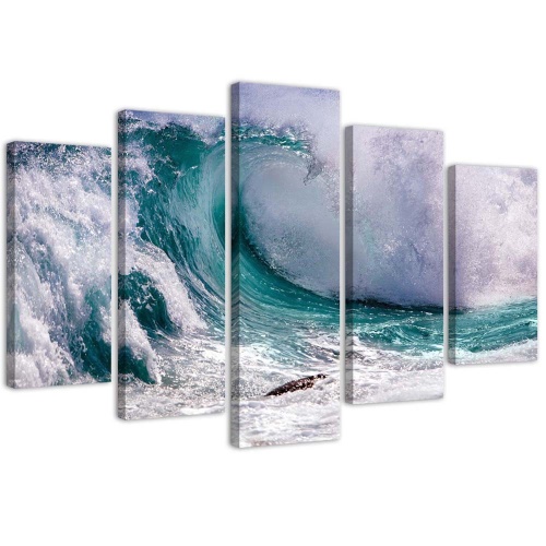 Obraz na plátně pětidílný 5dílné vlny Mořská příroda