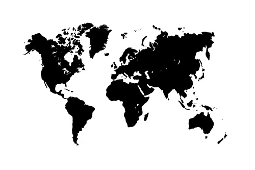 Tapeta mapa v čiernobielom prevedení