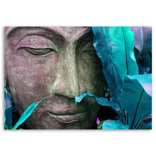 Obraz na plátně Buddha a tyrkysové listy