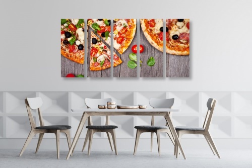 5-dielny obraz pizza