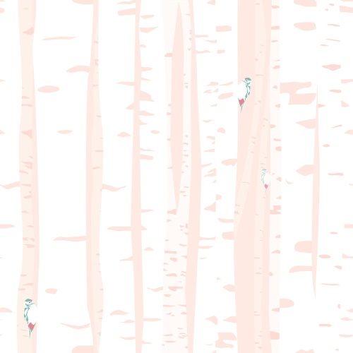 Samolepiaca tapeta ružové brezové stromy - 75x1000 cm