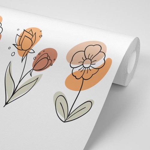 Samolepiaca tapeta minimalistické kvety