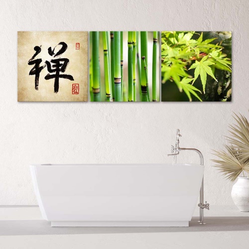Obraz na plátně třídílný Asie relaxace zen bambus