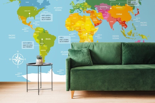 Samolepiaca tapeta výnimočná mapa sveta
