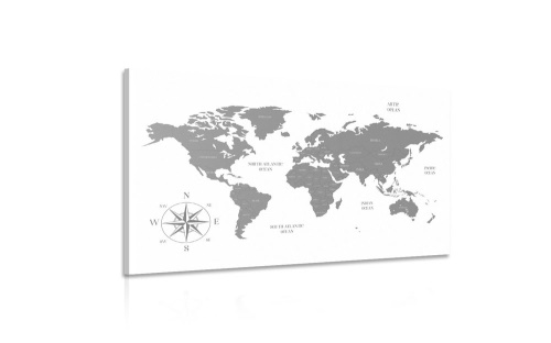 Obraz decentná mapa v šedom prevedení