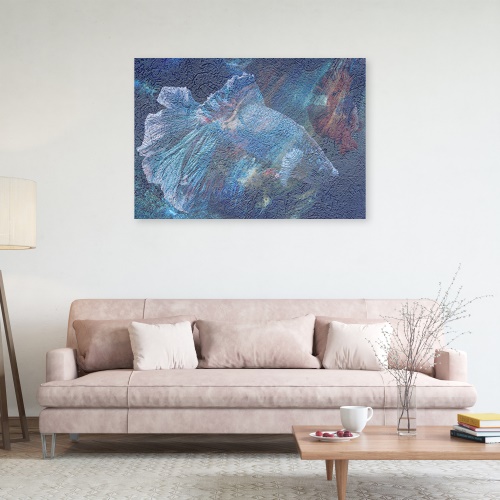 Obraz na plátně, Abstrakce modrého květu