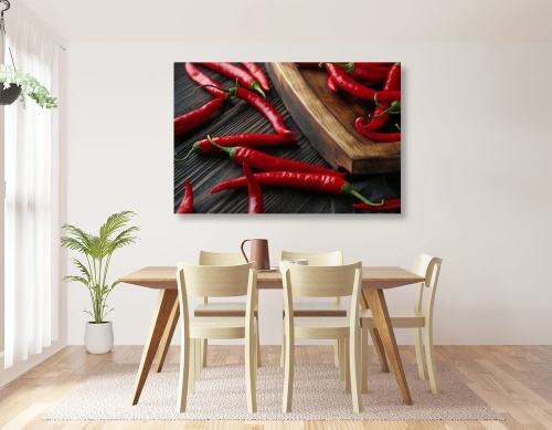 Obraz doska s chili papričkami