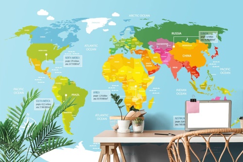 Samolepiaca tapeta výnimočná mapa sveta