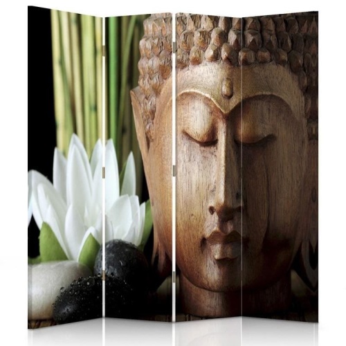 Ozdobný paraván Buddha Bambusové květiny
