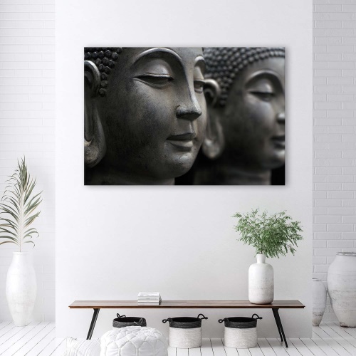 Obraz na plátně, Lázně Buddha Zen Wellnes Šedá